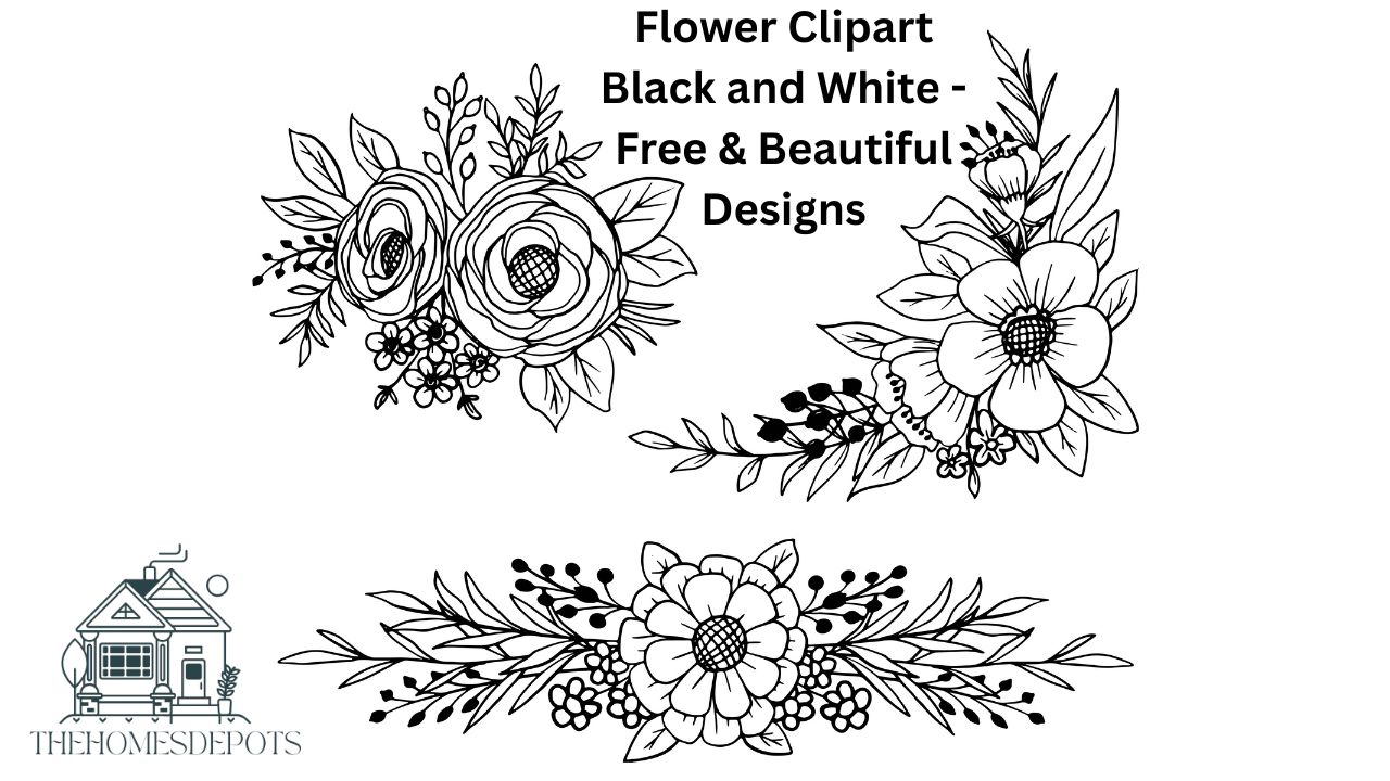 Flower Clipart Black and White